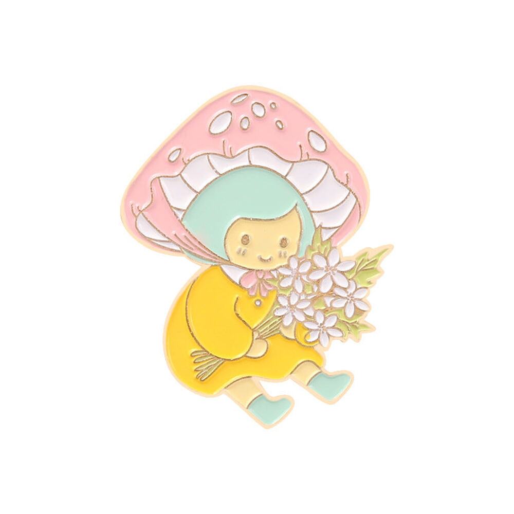 Pink Mushroom Cute Girls Enamel Pins 89-2
